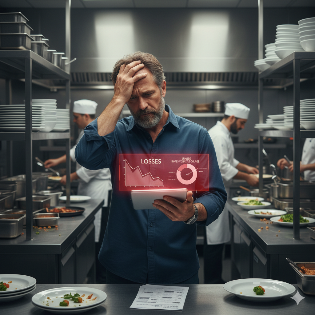 Restaurant owner facing inventory challenges before AI for restaurants solution